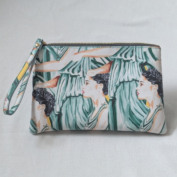 Bimba y Lola Clutch/Wristlet bag a distinctive print with stylized female figure - Picture 3 of 10